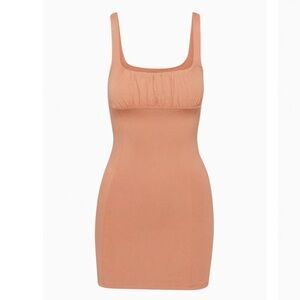 Aritzia Wilfred Caramel Lydia Dress